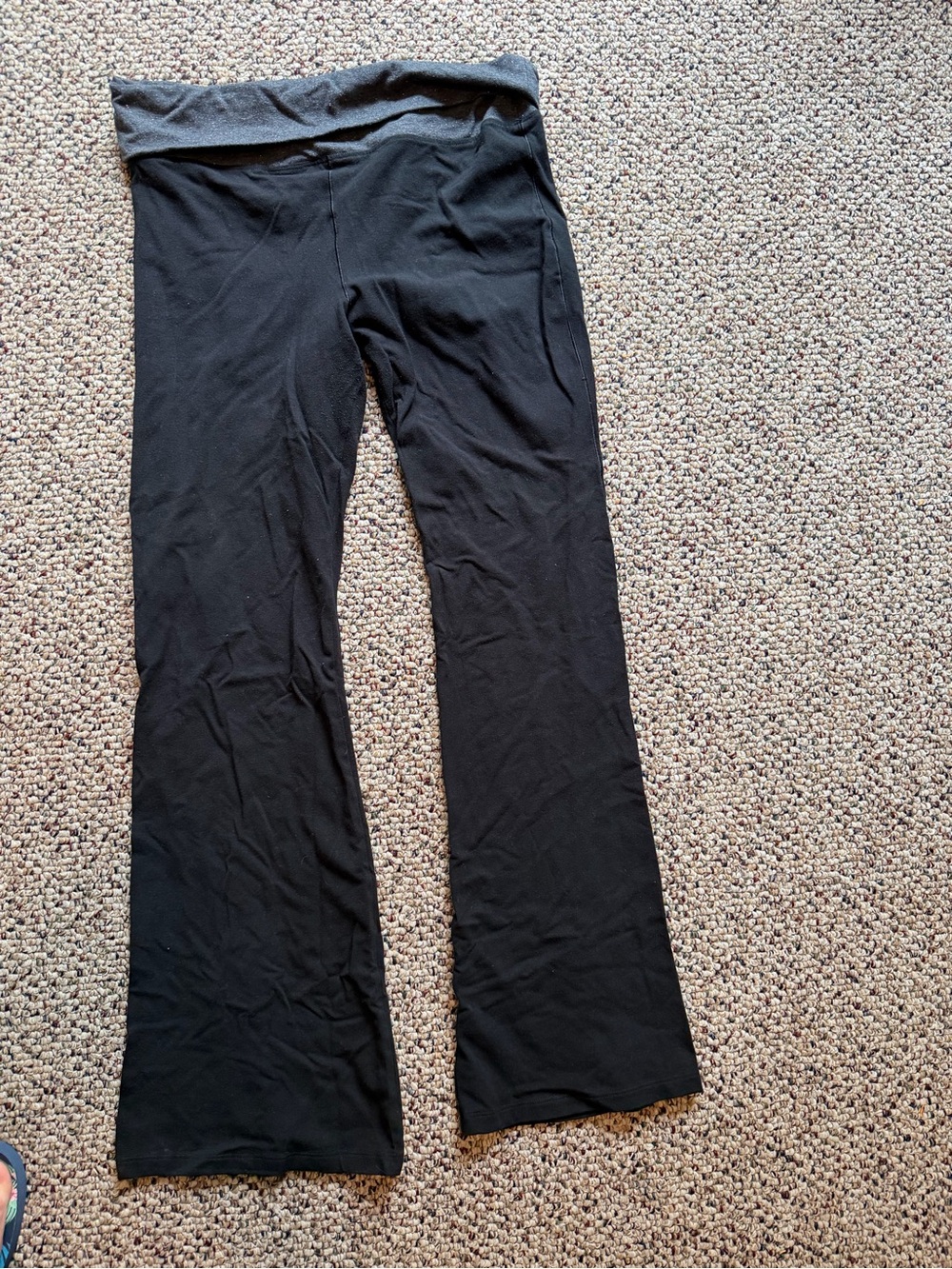 PINK Victoria's Secret Black Fold-Over Waist Sweatpants with Sparkle Trim